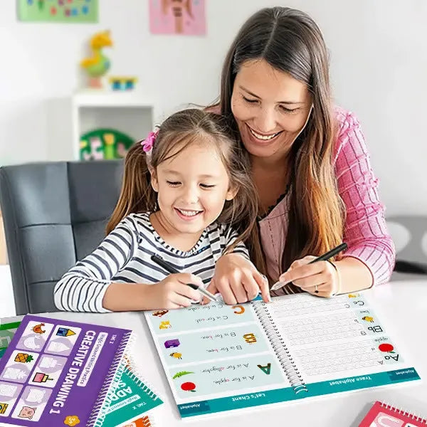 Children's word practice painting manual writing brace with wipe-clean surface