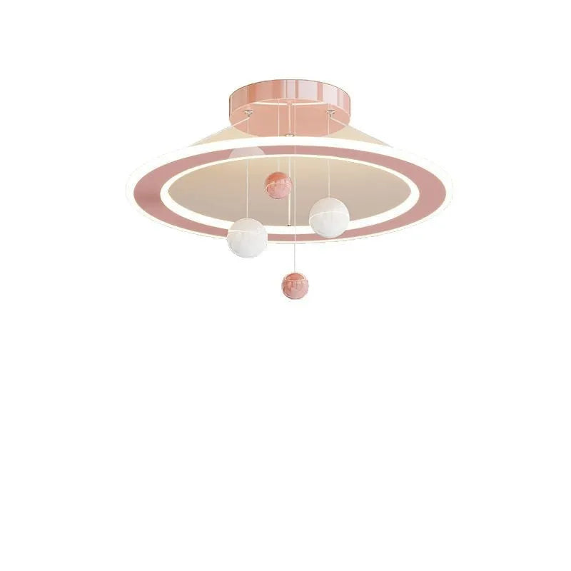 Modern children's bedroom chandelier ceiling light with dimmable white and pink lighting options