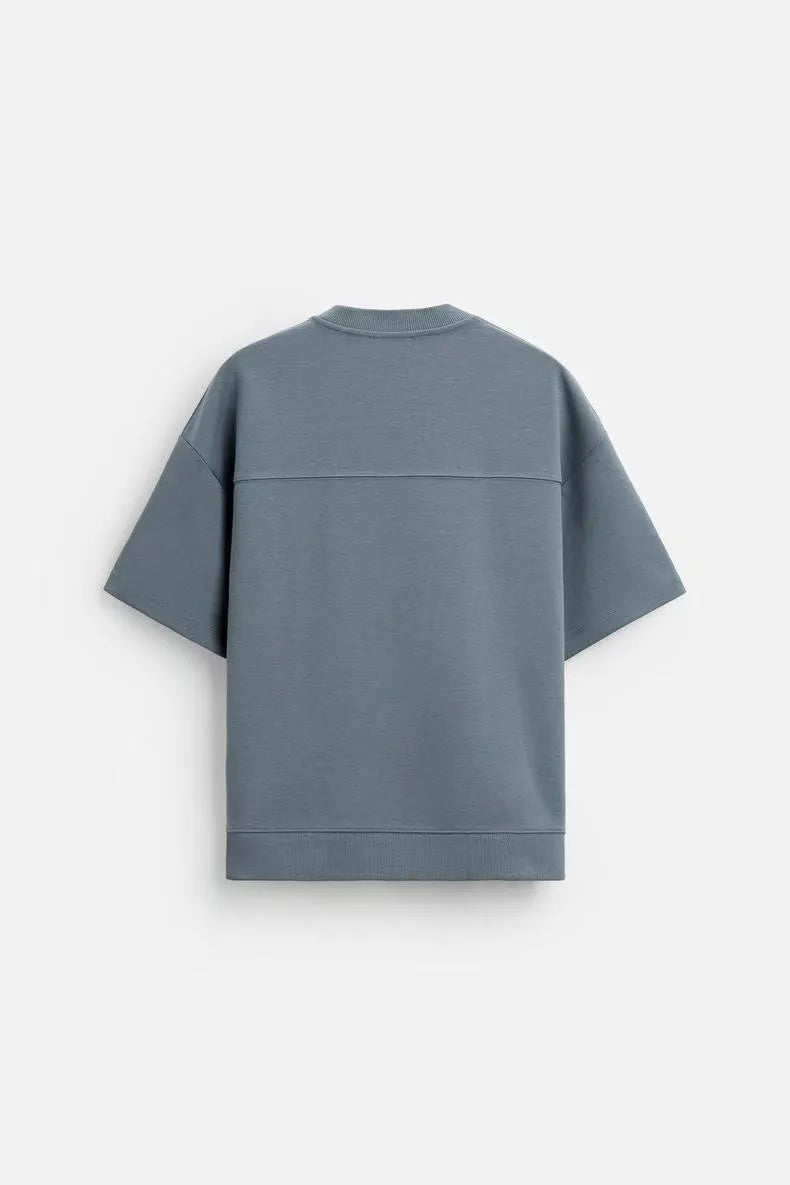 Short sleeve casual set with matching shorts in multiple colour combinations including blue, military green, black and white