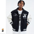 American Street Tide retro vintage jacket for men in black cotton hip hop style