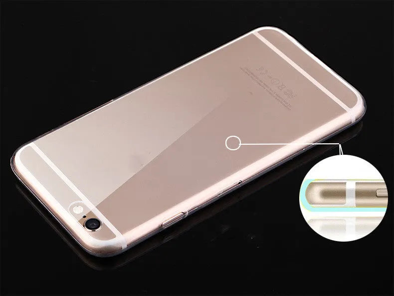 Transparent soft TPU mobile phone case on an iPhone, showing clear protection.