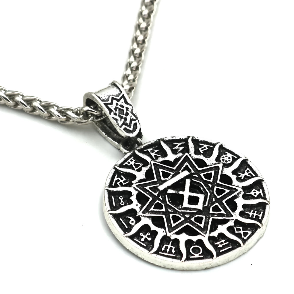 Lunavin ODing logo pendant necklace on adjustable chain with retro styling