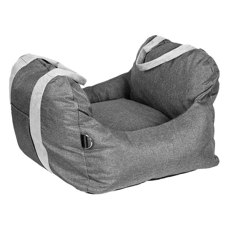 Portable cloth dog car kennel in dark gray, light gray, or dark khaki, sizes S and L