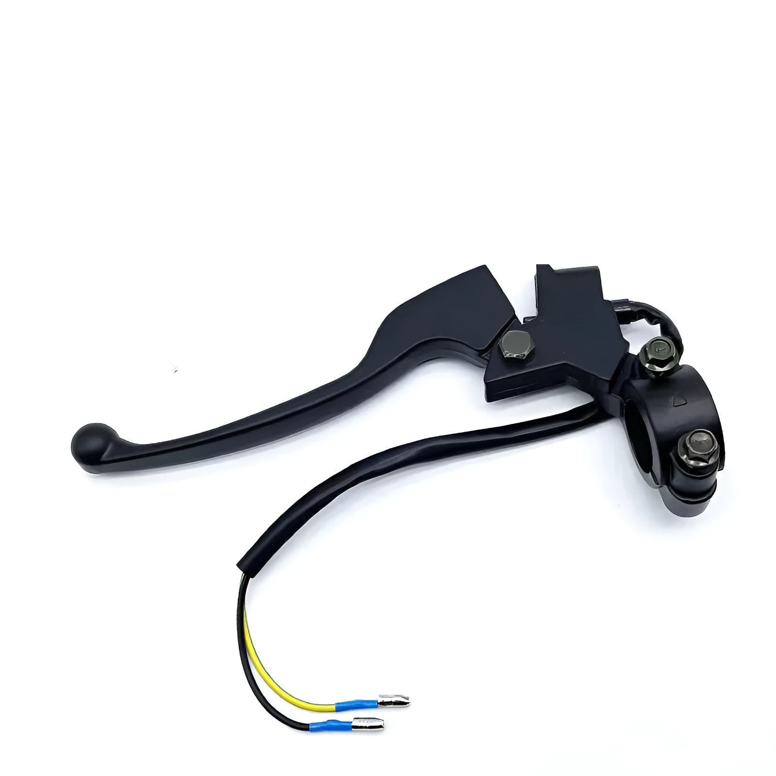 Aluminium alloy brake handle assembly with power off switch wiring, showing 22mm thickness