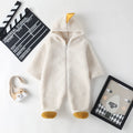Cotton newborn foot coveralls with long sleeves in size 66cm for infant boys and girls