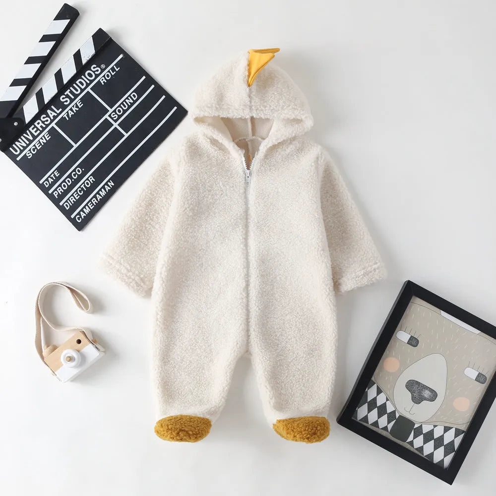 Cotton newborn foot coveralls with long sleeves in size 66cm for infant boys and girls