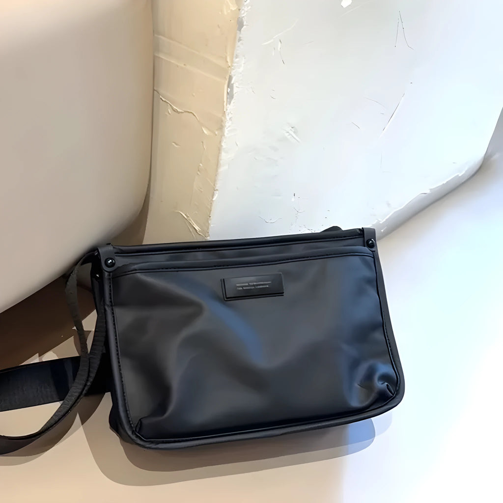 Small square crossbody bag in trendy cool colour made from Oxford cloth with street trend styling