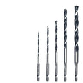 Woodworking twist punch drilling bit set of five steel bits with hexagonal handles for electric drill