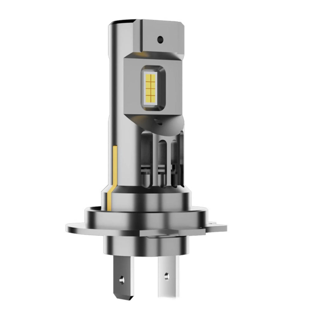 Straight plug H1 car bulb with aluminium housing and 6000K high brightness spotlight output