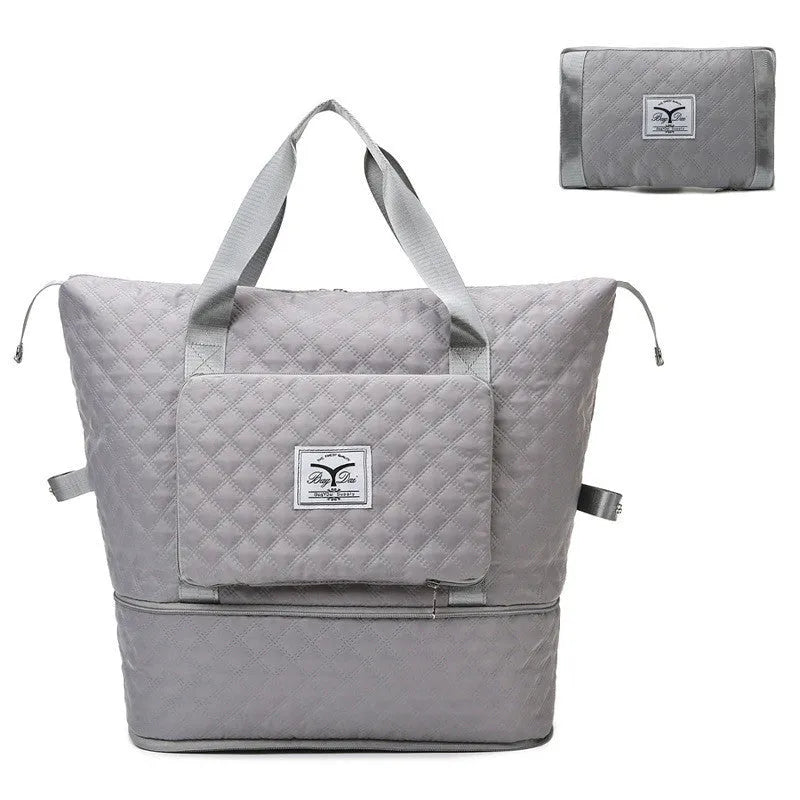 Oxford cloth extended shoulder yoga sports bag in all-match black with zipper closure and soft handle