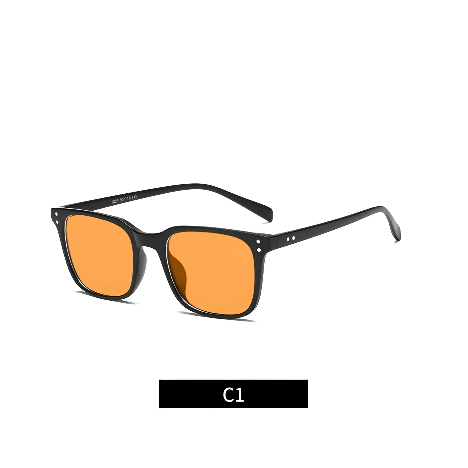 Orange tinted anti-blue light and UV protection glasses with a TR90 frame shown in one of the available colour options.