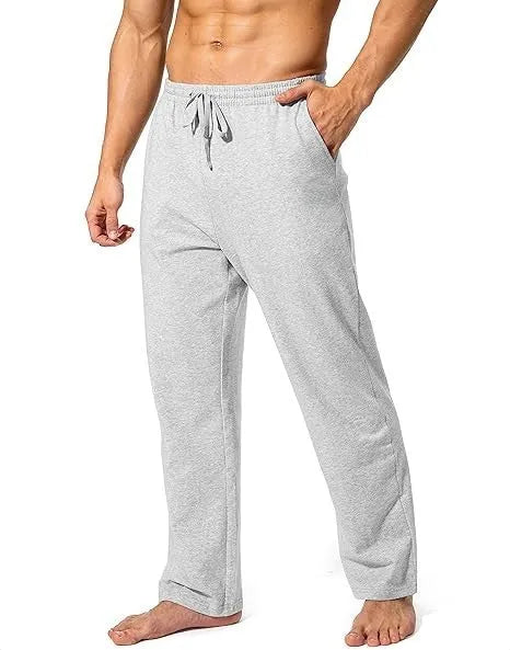 Men's loose casual trousers in quick-drying polyester available in dark grey, light grey, black and navy blue