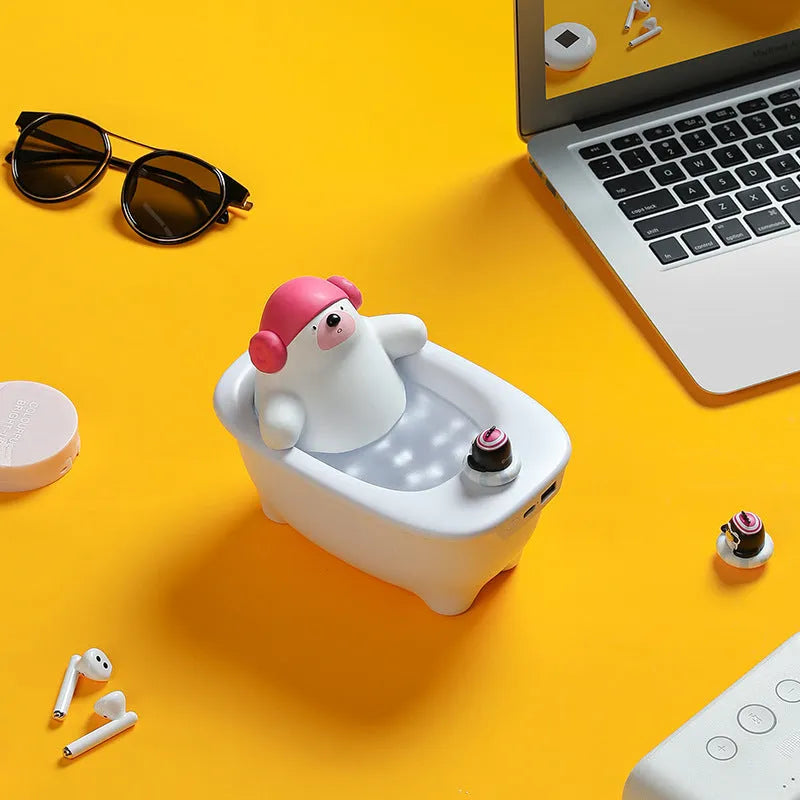 White USB air humidifier with 550ml water tank showing mist output and control buttons