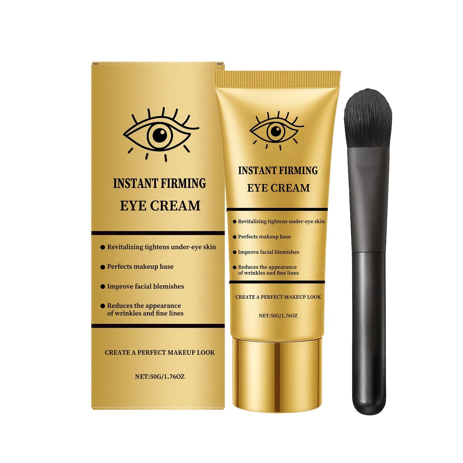 Hydrating Elastic Massage Eye Neck Cream 50g with brush applicator for firming and smoothing