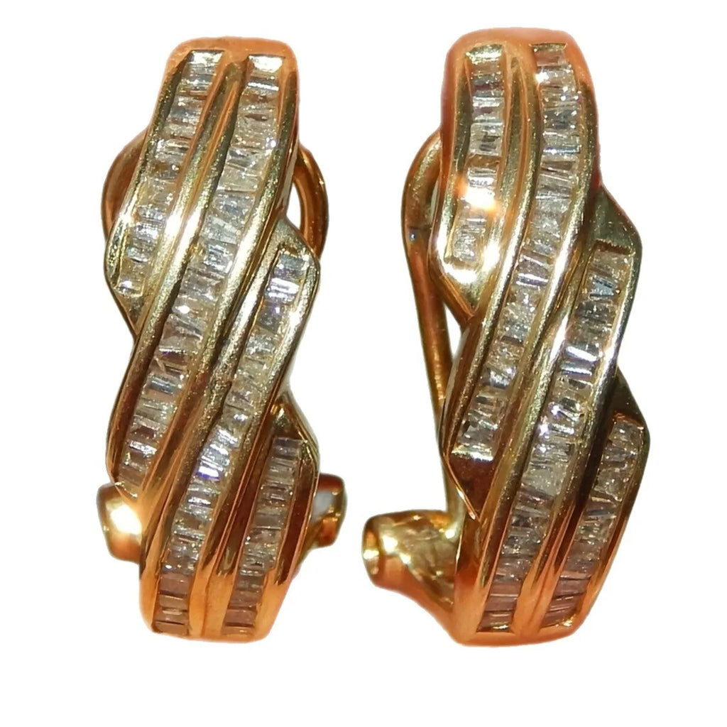 Gold geometric round earrings with copper construction and retro fashion styling