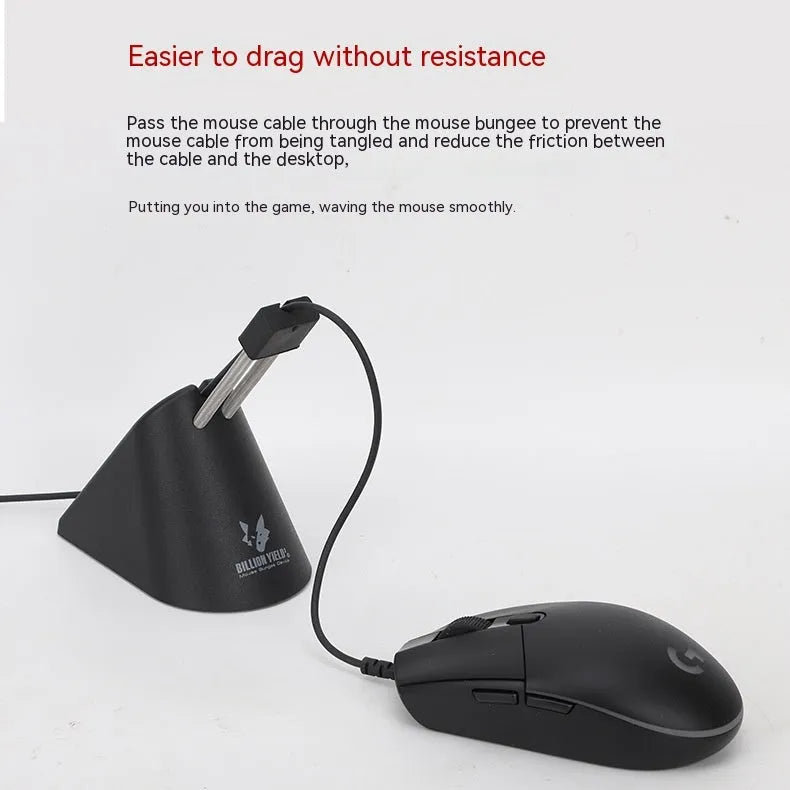 Black and white ABS plastic mouse cable holder bracket for wired gaming mice