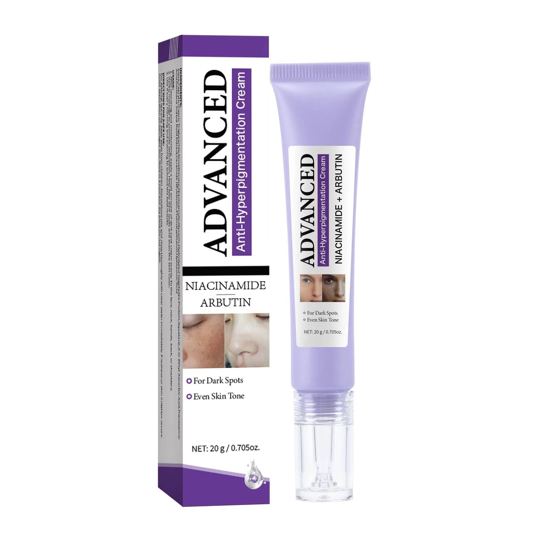 20g anti-pigmentation face cream in container for women's skincare