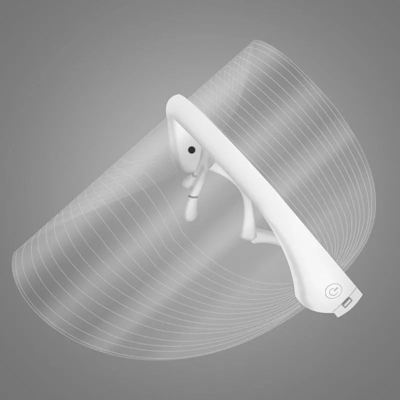 Transparent LED three-colour beauty mask for home acne removal and skin whitening