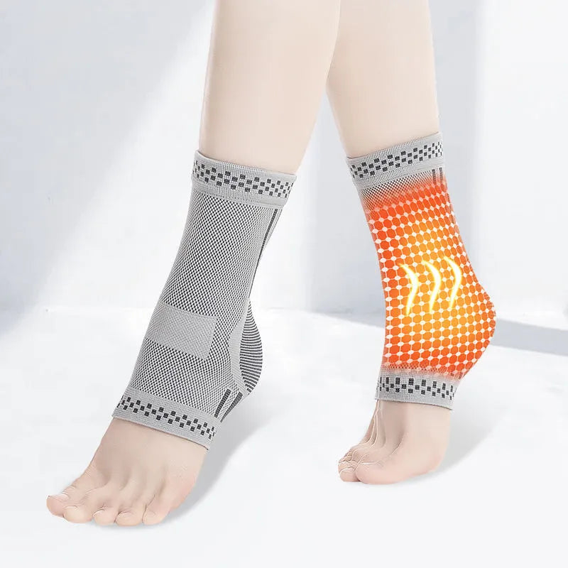 Graphene ankle brace compression sleeve for sprained ankle support with copper ions for breathability