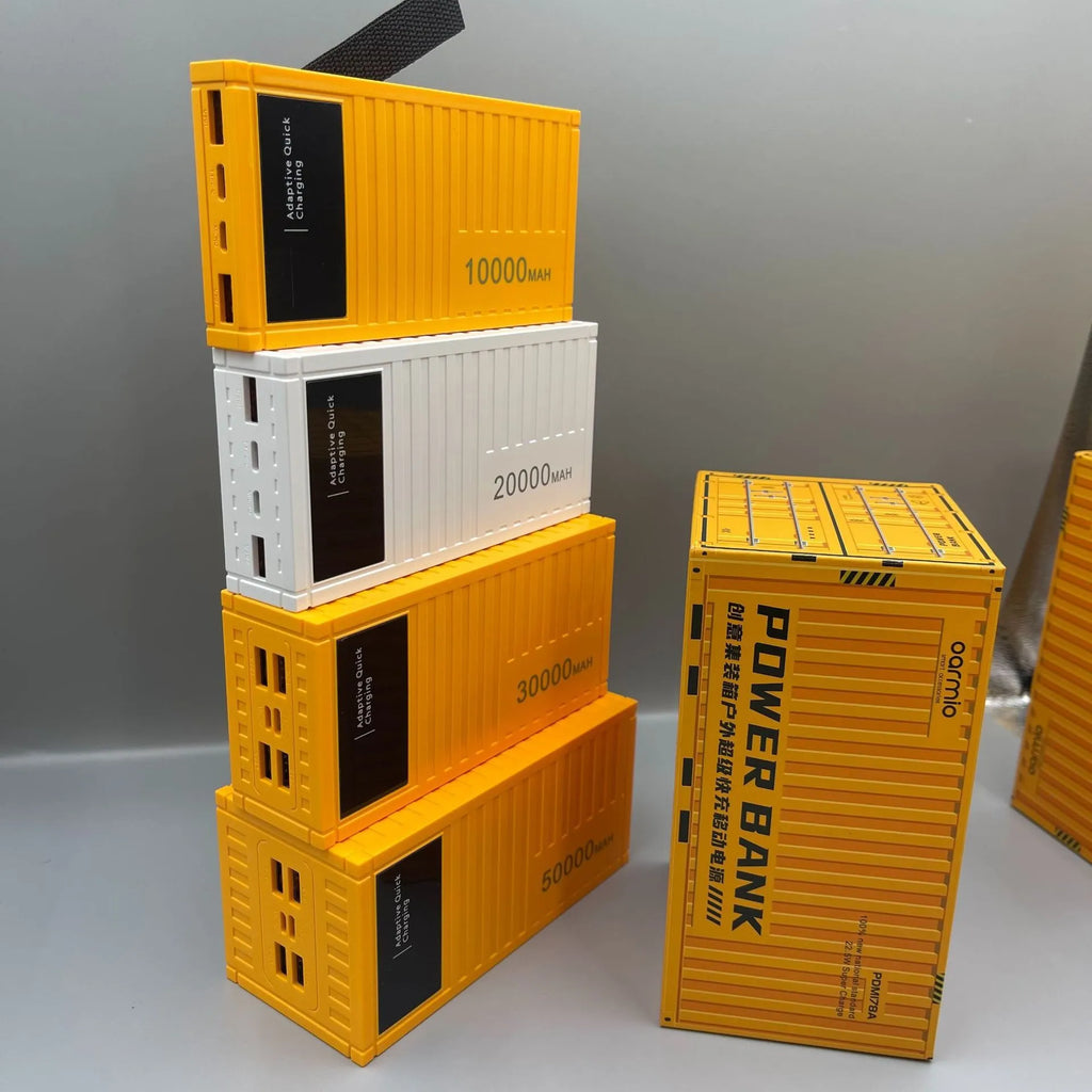 50000 mAh digital display power bank with PVC shell, industrial style, 145x70x65mm