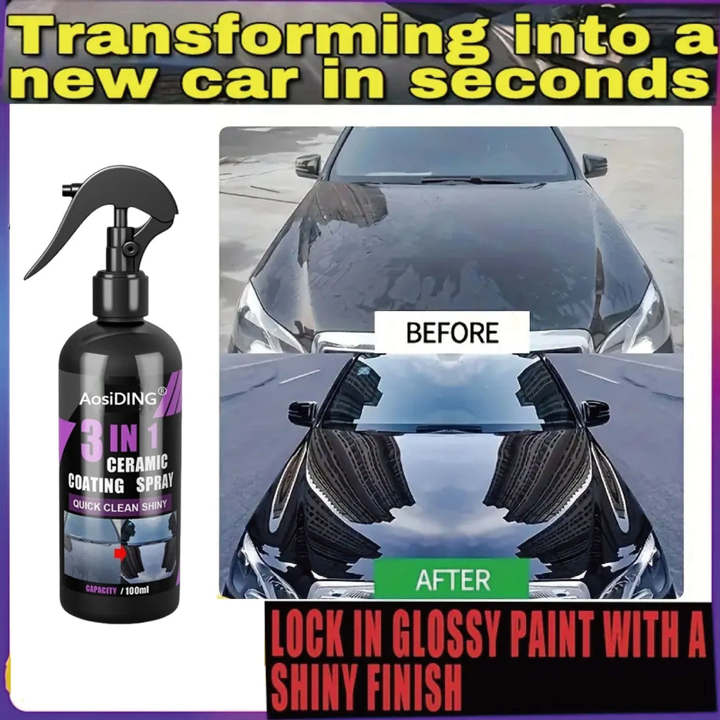 AosiDING 3in1 ceramic coating car paint protection 100ml bottle with black and gold label