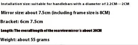 Mountain bike convex rearview mirror with plastic glass lens in Bubble Bag colour, free size, packaged with paper card OPP