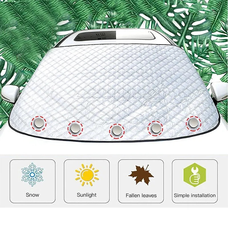 Thickened frost sun visor for GM cars with magnetic attachment and aluminium foil construction