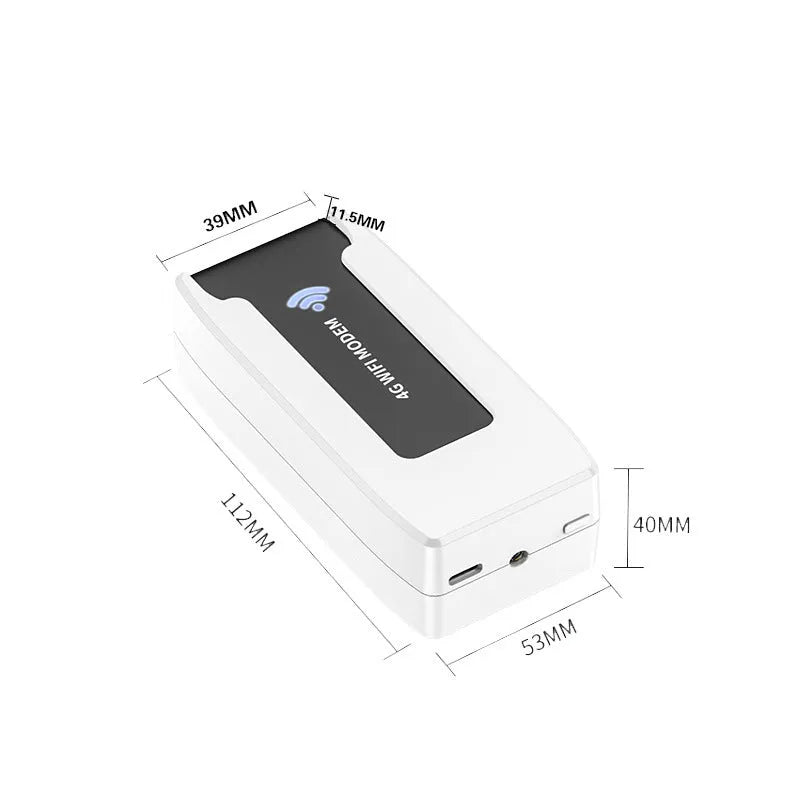 Mobile portable Wi-Fi charging bin with high endurance battery in compact plastic shell, A52 White, 105x55x39mm