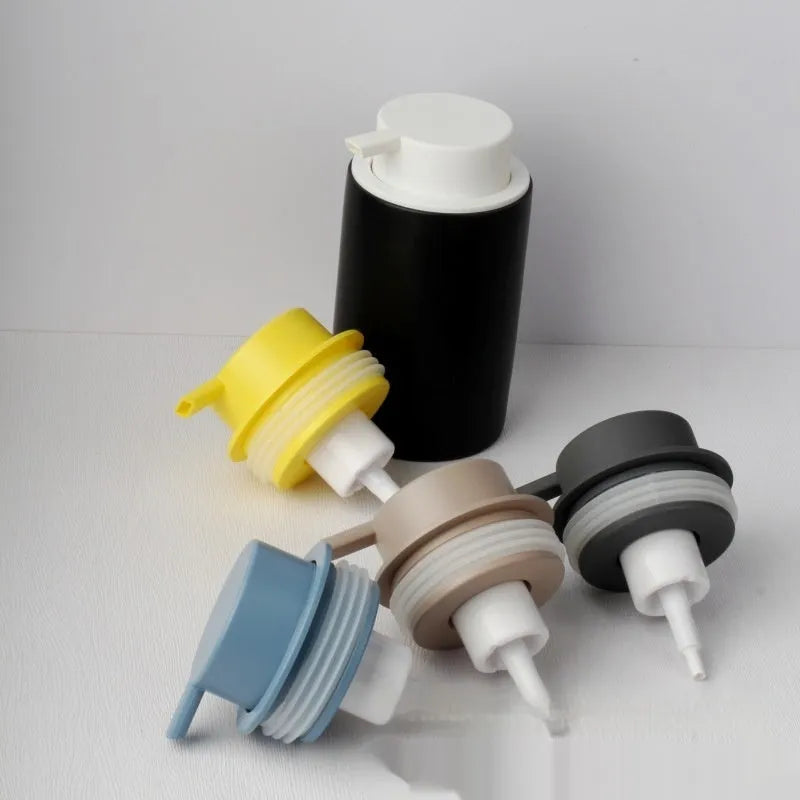 ABS plastic facial cleanser foam pump with large head in metallic finish options
