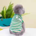 Thickened striped bear pet top in polar fluff, yellow or green, sizes S to XXL