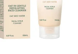 150ml oat facial cleanser foam in white pump bottle for gentle pore cleansing
