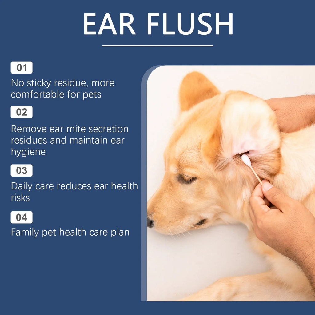 100ml bottle of ear cleaner solution for dogs and cats.
