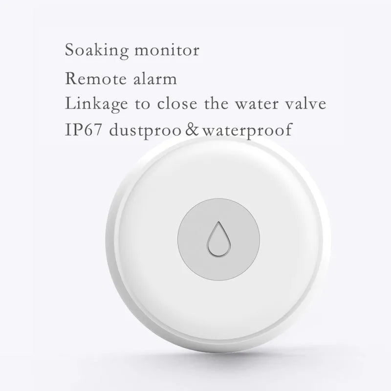 Smart wireless water leakage detection alarm sensor for home use with phone app notifications