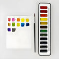 Portable household natural pigment palette paint box with twelve colours in a fashionable case