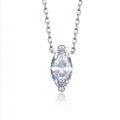 Women's 925 silver twin clavicle necklace with olive diamond design, gold or platinum electroplated finish