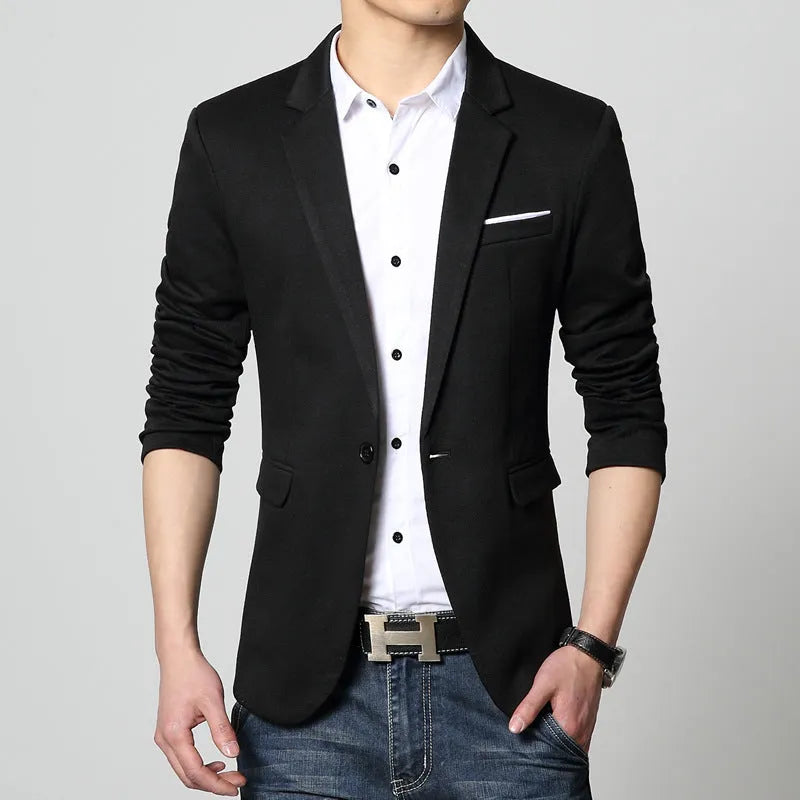 Slim fit best man dress top coat jacket in black with patch pockets, formal wear