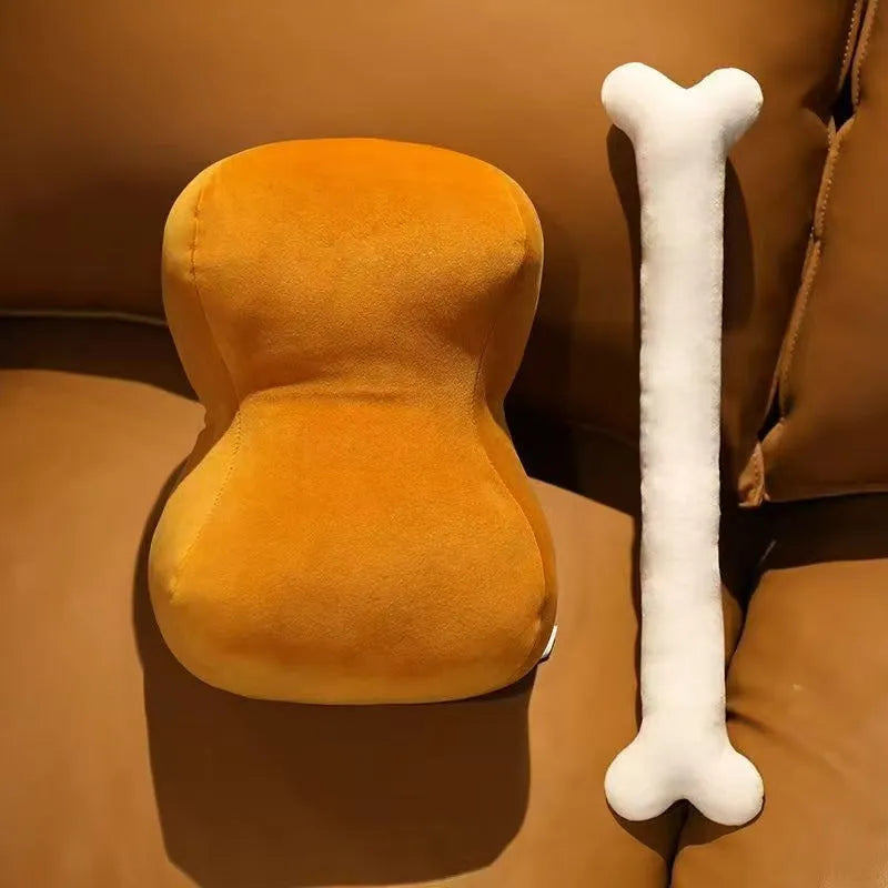 Creative meat bones cute funny throw pillow plush toy in big stick meat bones colour, 40x20x18cm