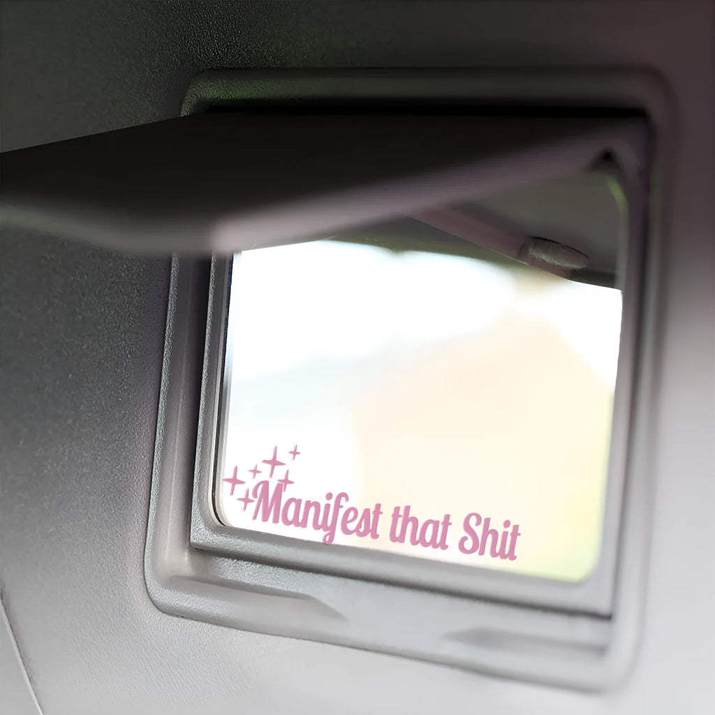 Vinyl waterproof car mirror sticker with letter pattern in ten colour options