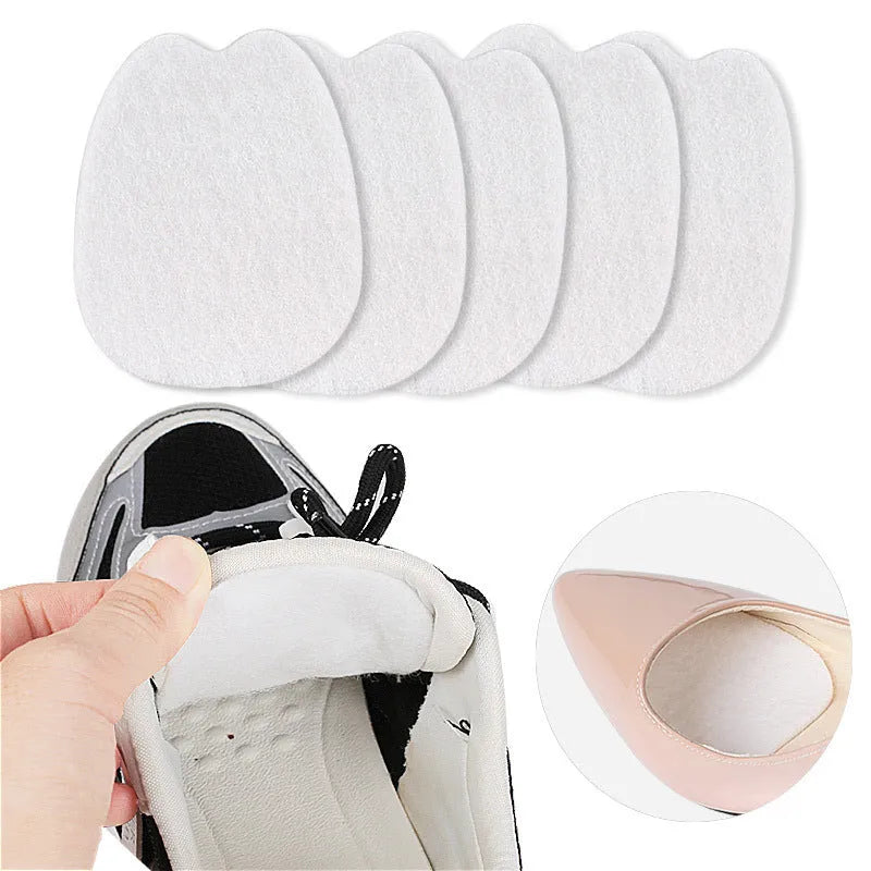 White thin felt anti-wear tongue stickers for shoe protection during cycling and motorbike activities