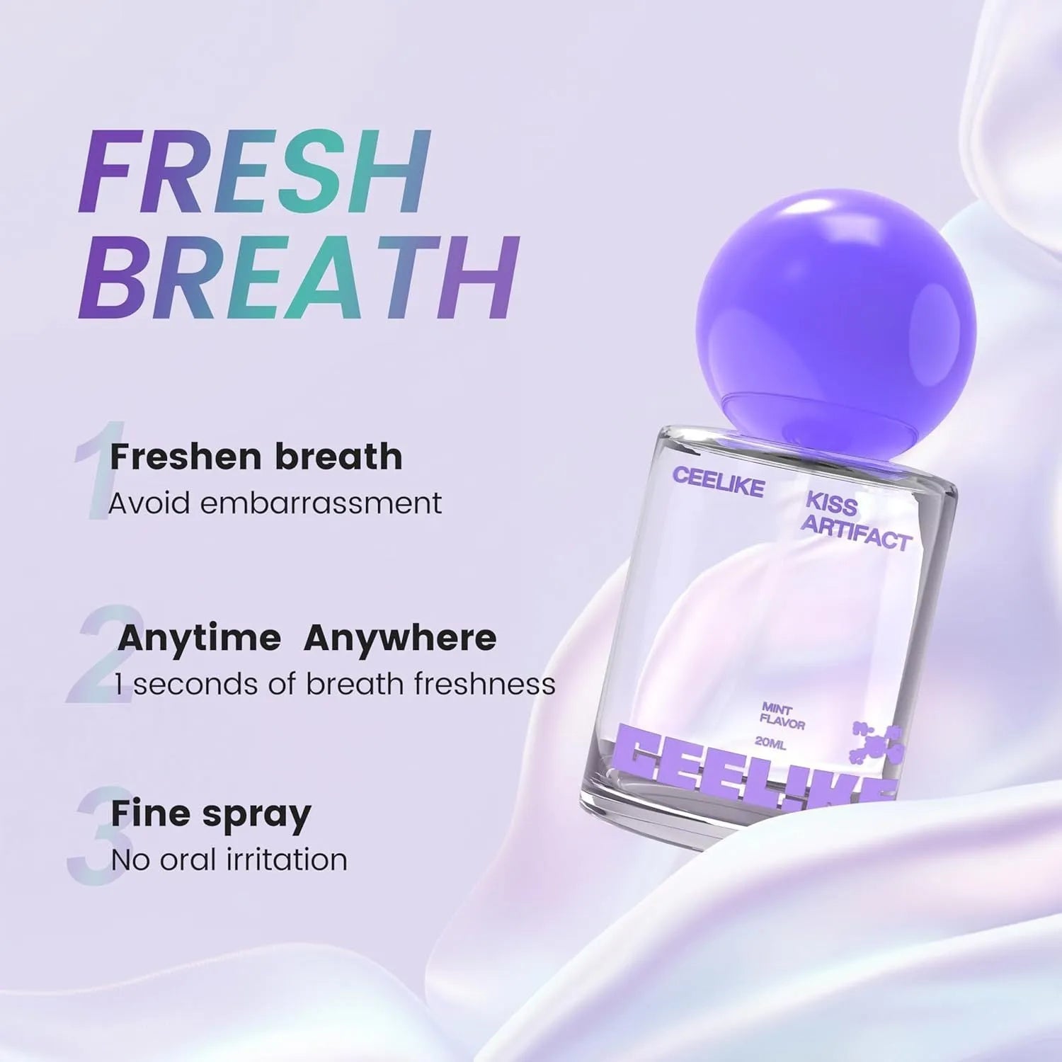 20ml oral spray bottle with probiotic hydrating formulation for portable body care