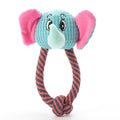 Dog cotton rope squeaky toy in dog style for teeth cleaning and play