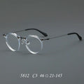 Round metal optical glasses 5812 retro rim in bright black with AC lenses