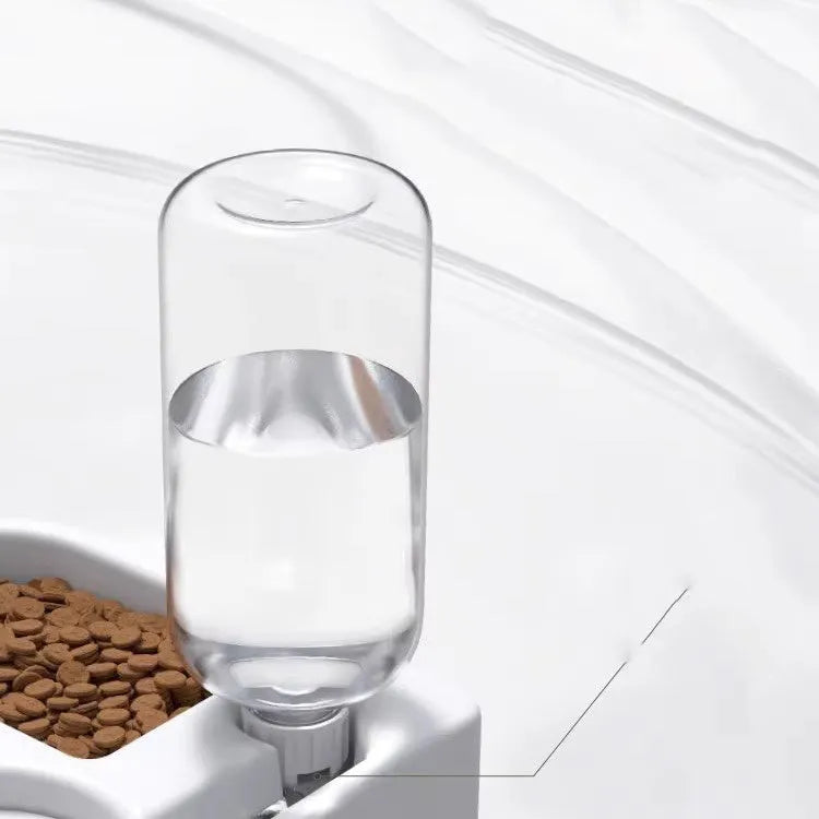 White pet water fountain for cats and dogs with four drinking mode settings.