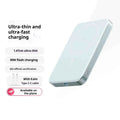 Ultra-thin Magsafe magnetic power bank with alloy shell, 30W fast charge, and 15W wireless charging in black