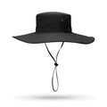 Men's cotton linen summer fisherman hat with flat crown and adjustable strap in multiple colours