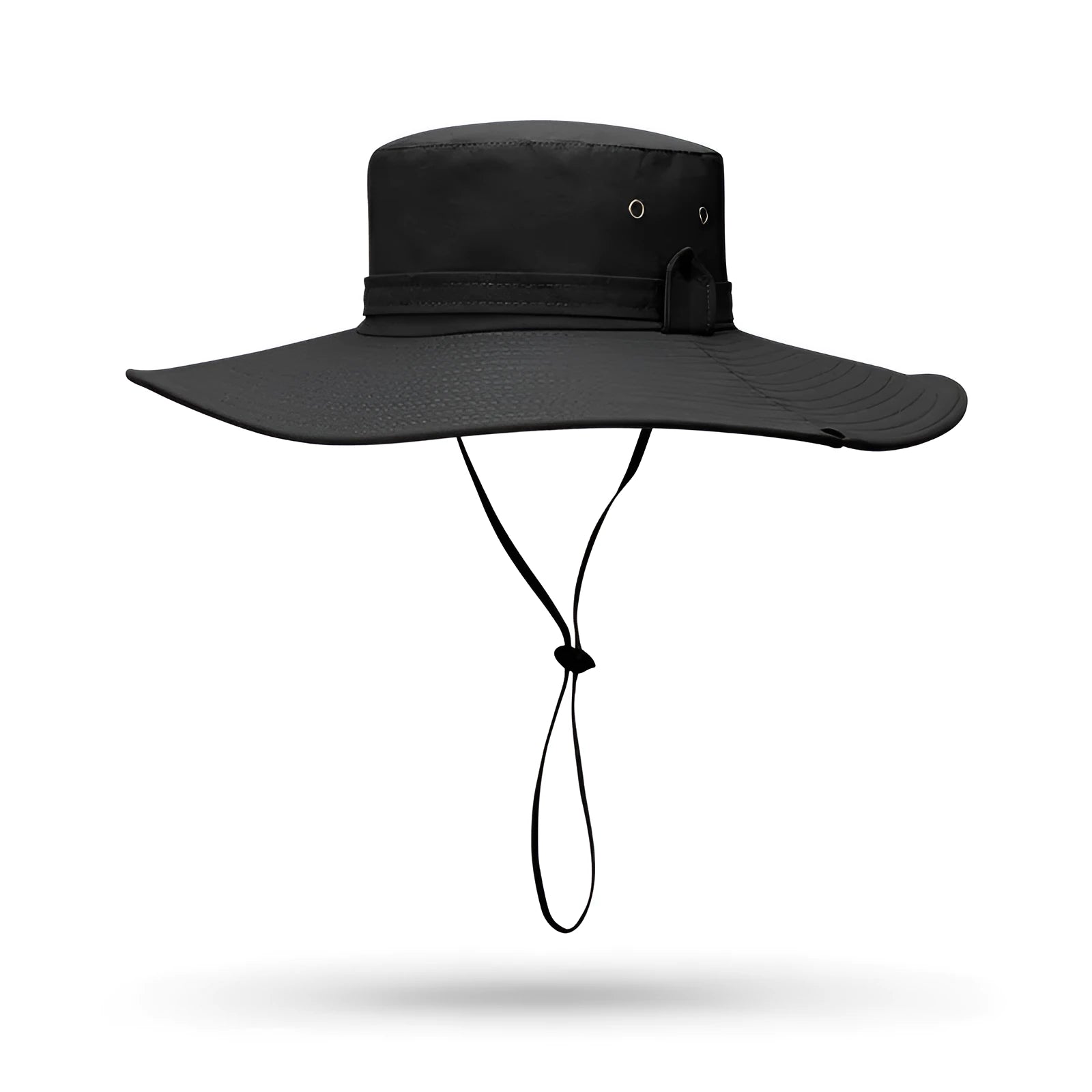 Men's cotton linen summer fisherman hat with flat crown and adjustable strap in multiple colours