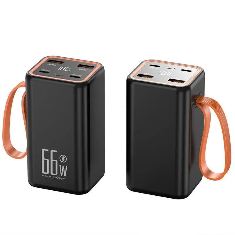 Black and white PD66W fast charge 20000 mAh creative design power bank.