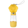 Portable dog outing water cup 320ML with separate food cup in yellow, gray, green, white