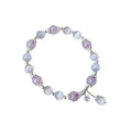 Opal amethyst crystal bracelet with moon shape design over 20mm for women