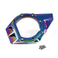 Vespa Primavera scooter clutch intake cover in black, red, silver, and titanium finish options